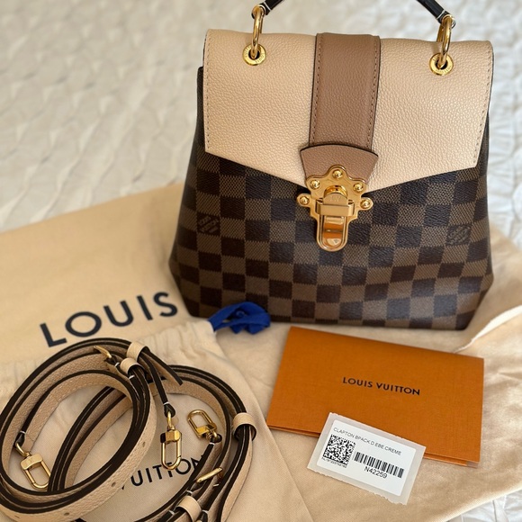 Authentic Louis Vuitton Clapton backpack - Damier Ebene, Beige Leather - Picture 5 of 16